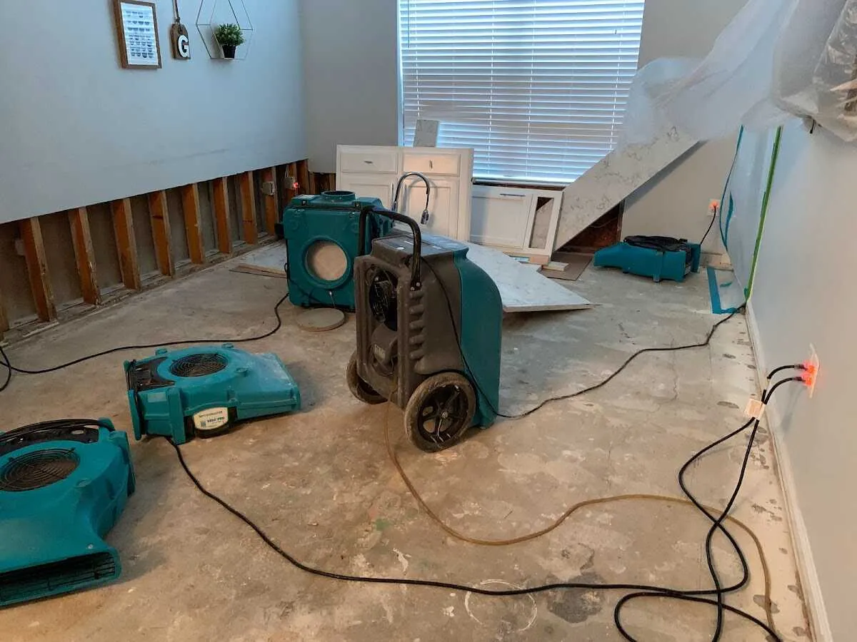 Dehumidifier in flood-cut room for Water Extraction & Removal in Dover